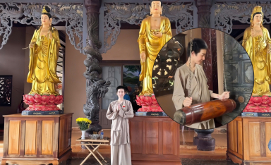 Mỹ nhân nhóm BB&BG một thời xây xôn xao với hình ảnh 'xuống tóc' tại chùa