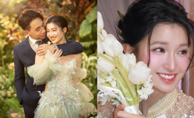 Hé lộ bộ ảnh cưới của Á hậu Phương Nhi và Minh Hoàng, nhan sắc cô dâu gây chú ý trong lễ gia tiên