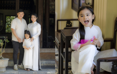 Vợ chồng đạo diễn Võ Thanh Hòa - Mai Bảo Ngọc khoe ảnh con gái 5 tuổi mặc áo dài