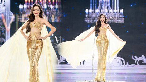 Lê Hoàng Phương với skill “thiên nga tung cánh” trong đêm bán kết Miss Grand International 2023