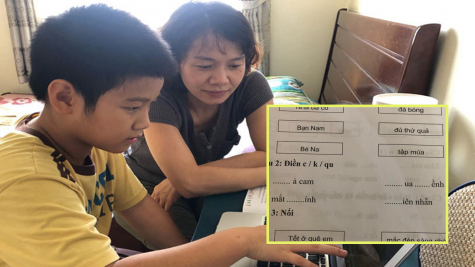 Bài tập tiếng Việt khiến hàng ngàn phụ huynh vò đầu bứt tai: “...UA...ỀNH thì điền C hay K, QU?”