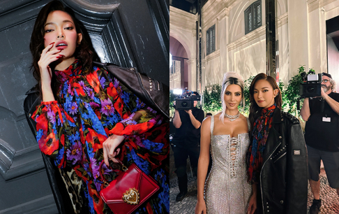 Châu Bùi cá tính trên hàng ghế đầu show Dolce & Gabbana, chụp ảnh thân thiết cùng Kim Kardashian