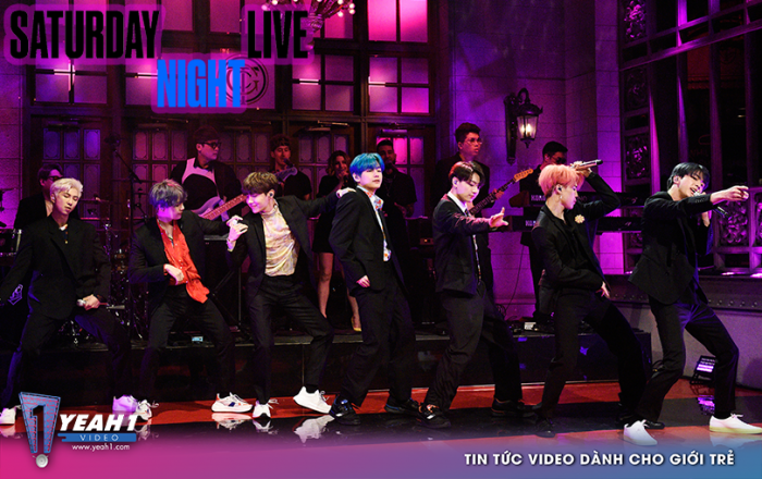 BTS lần đầu trình diễn 'Boy With Luv' trước hàng triệu khán giả Mĩ trên sóng Saturday live night