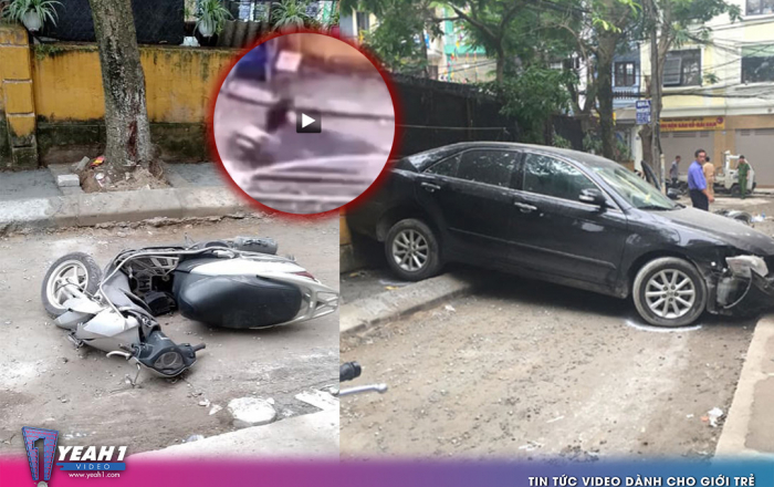 CLIP: Kinh hoàng khoảnh khắc nữ tài xế lùi xe Camry tông chết người đi xe máy ở Hà Nội