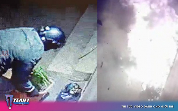 Clip: Kẻ lạ mặt mang bọc thuốc đặt trước cửa nhà dân ở Hà Nội, 5' sau phát nổ như bom