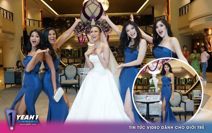 H'Hen Niê tóc dài xinh đẹp trong dàn phụ dâu của Miss Universe Thailand