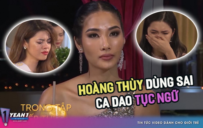 Trở lại 'Hoa hậu Hoàn vũ Việt Nam', Hoàng Thùy lại dùng ca dao tục ngữ nhưng hình như bị sai?