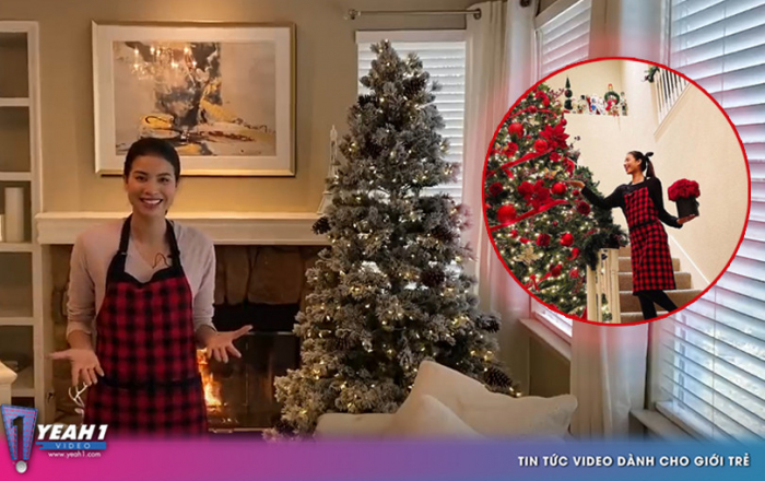 Sang chảnh với cuộc sống tại Mỹ, Phạm Hương trang trí cây thông khổng lồ đón Giáng sinh