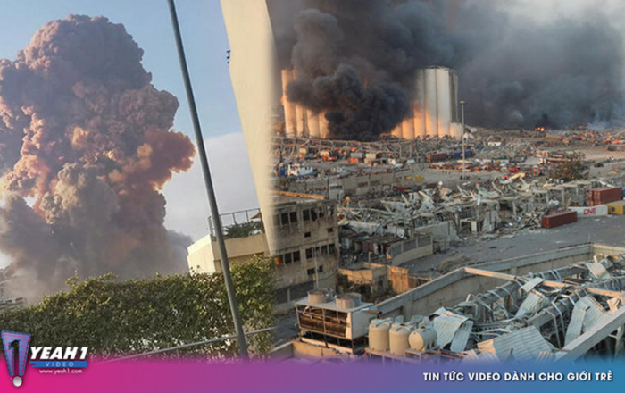 Clip ghi lại cảnh nổ kinh hoàng làm rung chuyển thủ đô Beirut, hàng trăm người bị thương