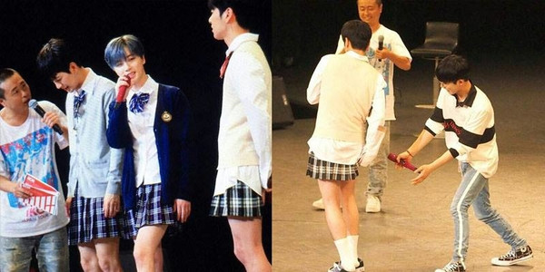 iKON khiến fan “cười bò” khi mặc váy nữ sinh diễn hit Black Pink trong fanmeeting