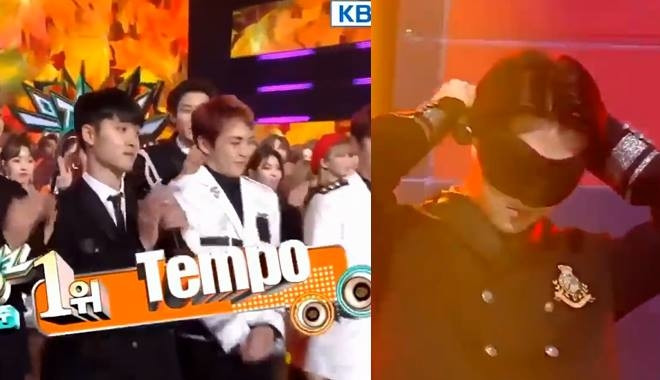 EXO ăn mừng chiến thắng thứ 2 với màn bịt mắt nhảy 'Tempo'