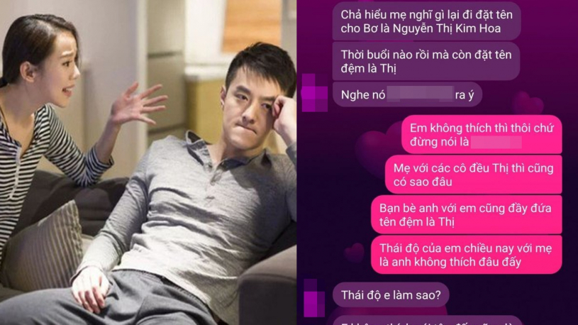 Bà nội tự ý đặt tên cho cháu, vợ chồng trẻ lục đục vì một chữ “Thị”, dân mạng tranh cãi kịch liệt