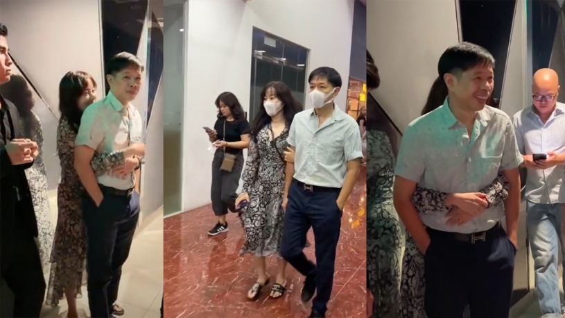 Bắt gặp cảnh Thái Hoà đưa vợ đẹp đi Cinetour, giữa rạp phim mà nắm tay, ôm nhau không rời