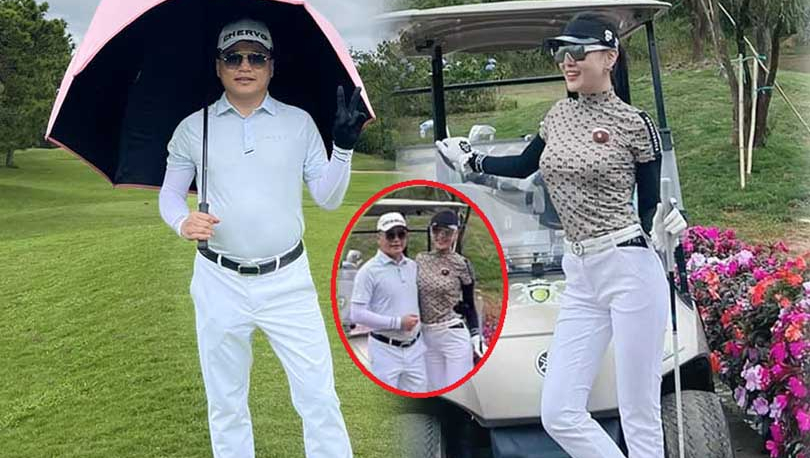 Shark Bình và Phương Oanh công khai ôm nhau tình tứ tại sân golf mặc kệ thị phi