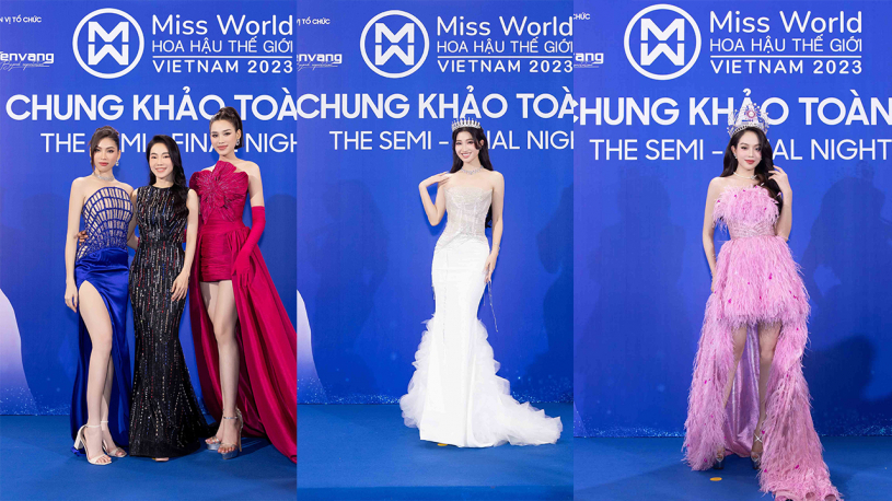 Thảm đỏ Đêm Chung khảo Miss World Việt Nam 2023 quy tụ nhiều sao đình đám của showbiz Việt