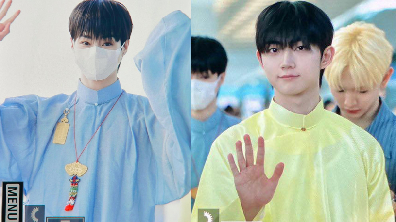 Hanbin Ngô Ngọc Hưng mặc áo dài, cùng TEMPEST đổ bộ sân bay sang Việt Nam