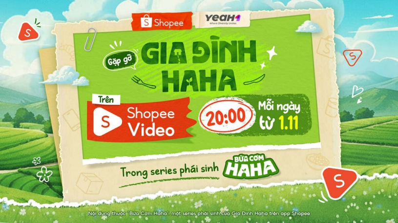 “Bữa Cơm Haha” - series phái sinh mới của Gia Đình Haha kết hợp với Shopee khiến dân mạng rần rần vì quá dễ thương
