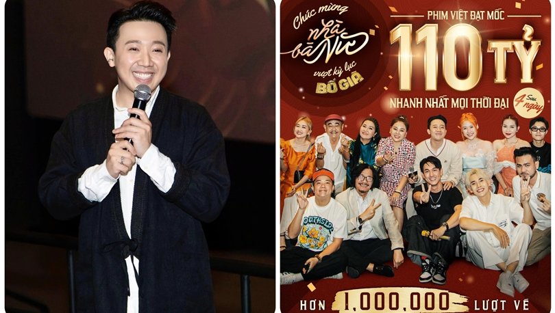 Trấn Thành thông báo 'Nhà bà Nữ' đạt doanh thu 110 tỷ đồng sau 4 ngày công chiếu, phá kỷ lục của 'Bố già'