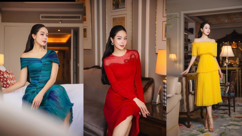 Hoa hậu Thanh Thủy rạng rỡ trong BST Tết 2026 của NTK Lê Thanh Hòa