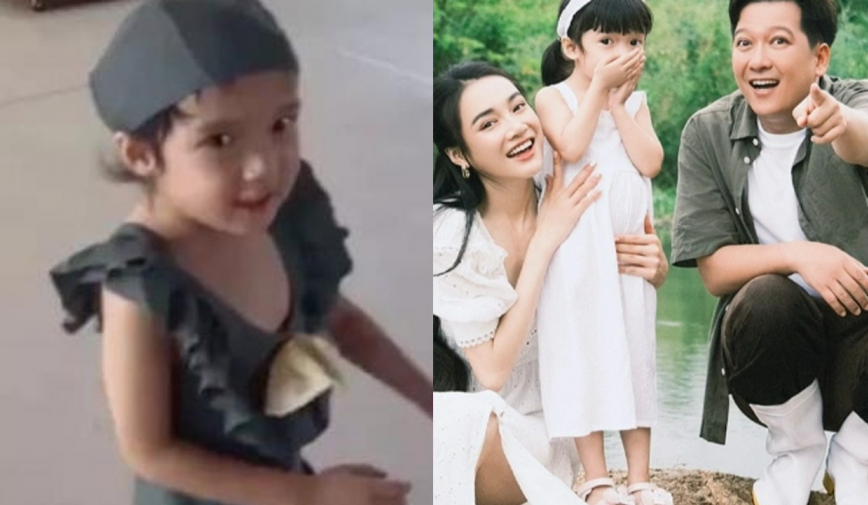 Nhã Phương để lộ rõ khuôn mặt ái nữ, vẻ ngoài đáng yêu đốn tim mọi ánh nhìn