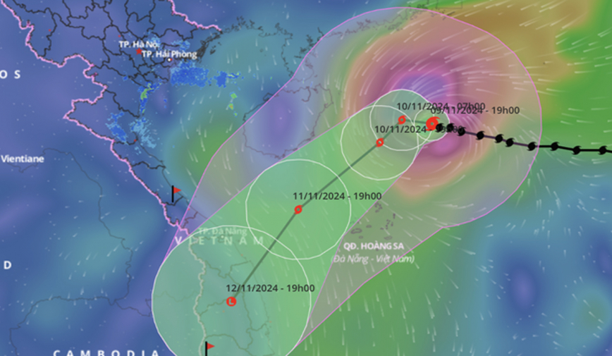 Bão số 7 bất ngờ mạnh trở lại với cường độ cấp 14-15, giật trên cấp 17