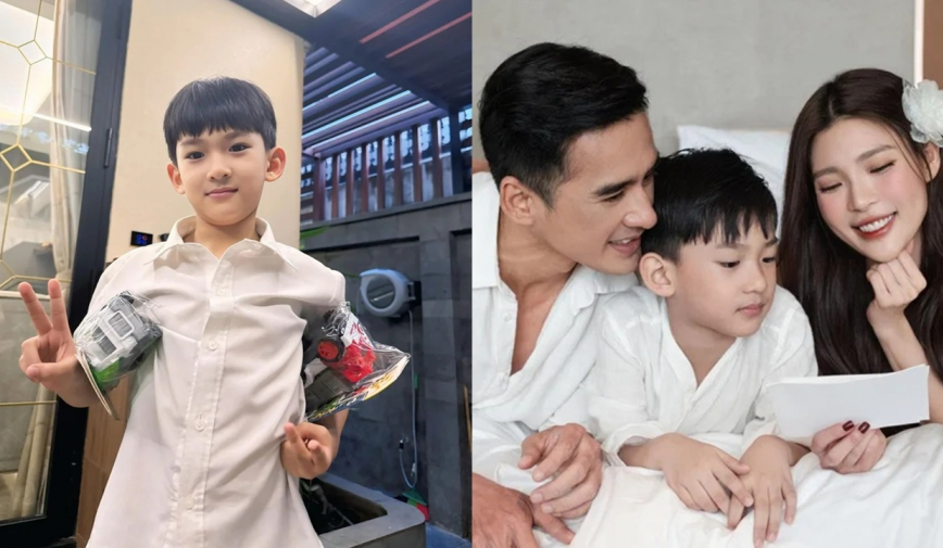 Con trai Lương Thế Thành - Thúy Diễm viết bài văn tả mẹ chỉ 3 dòng, câu cuối khiến nhiều phụ huynh xúc động