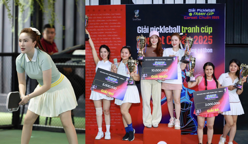 Bảo Thy kết hợp ăn ý cùng bạn thân tranh giải 'Pickleball Corset Chuẩn 2025'
