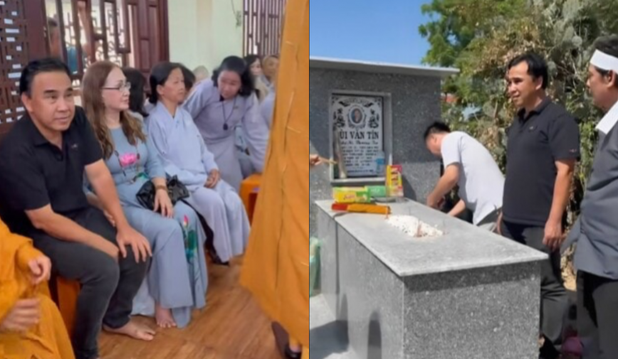 MC Quyền Linh là nghệ sĩ duy nhất đến dự lễ cúng tam thất của nghệ sĩ Thương Tín