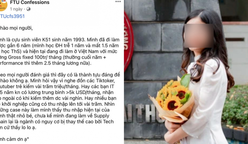 Cựu sinh viên Ngoại Thương lên mạng than áp lực vì lương chỉ vỏn vẹn có 100 triệu/tháng, dân mạng tranh cãi