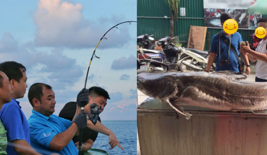 Rủ nhau câu cá giảm stress, nhóm bạn bắt được “thủy quái” nặng hơn 100kg, 5 người không khiêng nổi