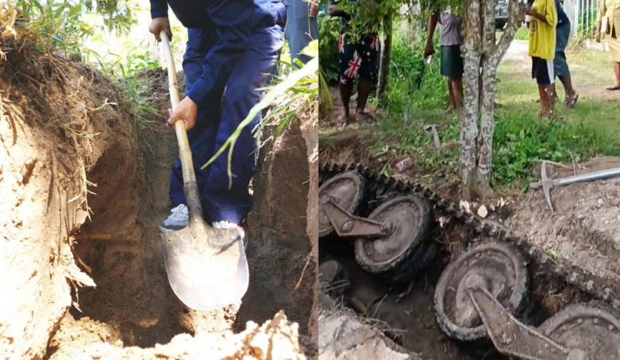 Đào cây sau vườn, người dân bất ngờ phát hiện “cỗ xe tăng” bên dưới lòng đất, cả làng liền bị sơ tán