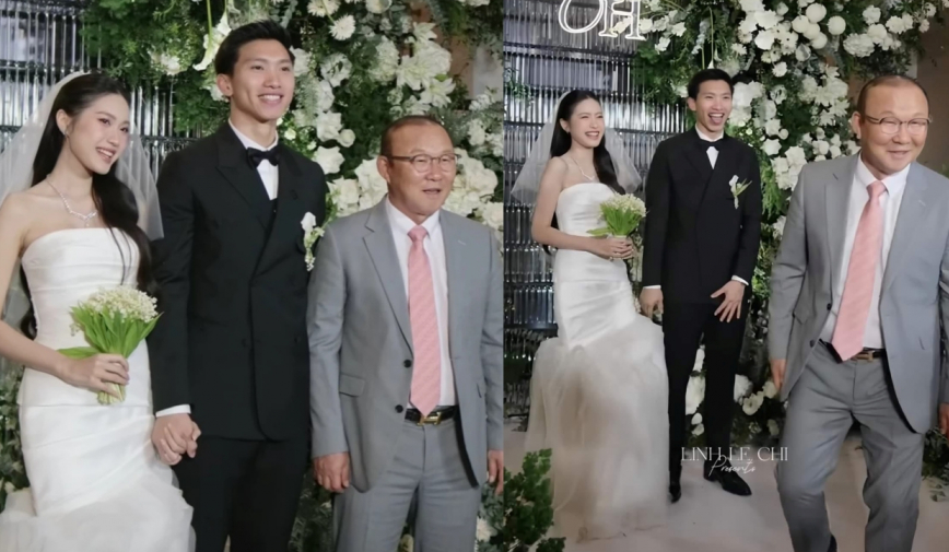 Chuyện bí ẩn ở đám cưới Đoàn Văn Hậu, HLV Park Hang Seo nhắn nhủ gì mà cô dâu chú rể có biểu cảm lạ?