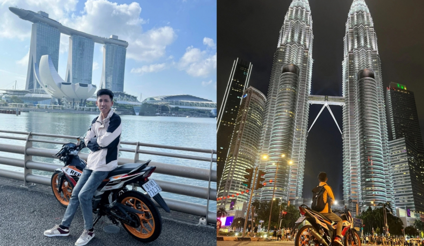 Chàng trai Việt tự lái xe máy 7 ngày 7 đêm gần 3.000km từ Việt Nam sang Singapore