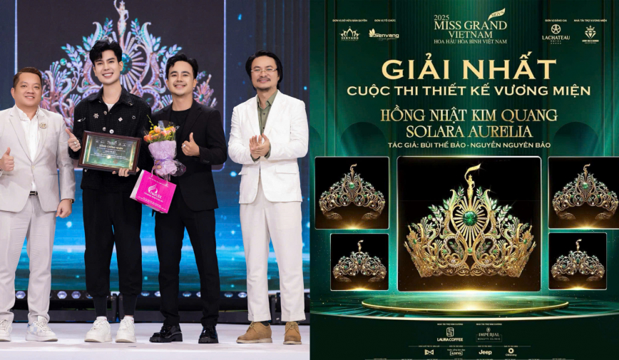 Nhà thiết kế trẻ Bùi Thế Bảo giành giải cao nhất thiết kế vương miện Miss Grand 2025