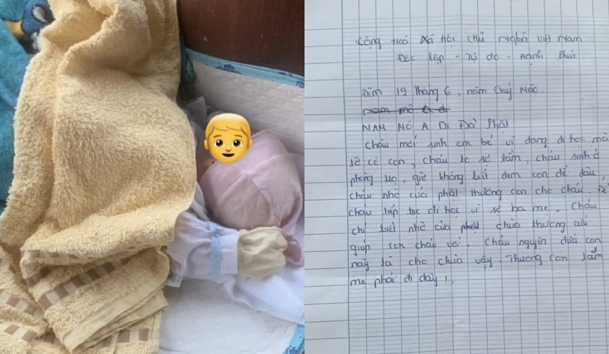 Người mẹ trẻ bỏ con mới sinh lại trước chùa kèm bức thư: 'Cháu sợ lắm, sinh con nhưng không biết để đâu'