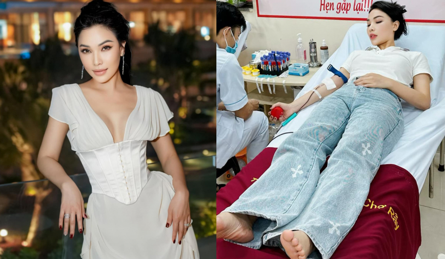 Sau thông tin cặp kè chồng cũ Diệp Lâm Anh, Quỳnh Thư đi hiến máu để minh oan việc sử dụng chất kích thích