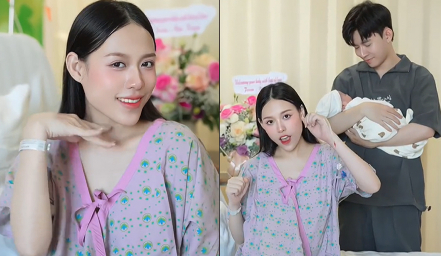 TikToker Trà Đặng khiến dân tình 'hú vía' khi vừa đẻ mổ vài tiếng đã ngồi dậy quay video, kim truyền còn trên tay