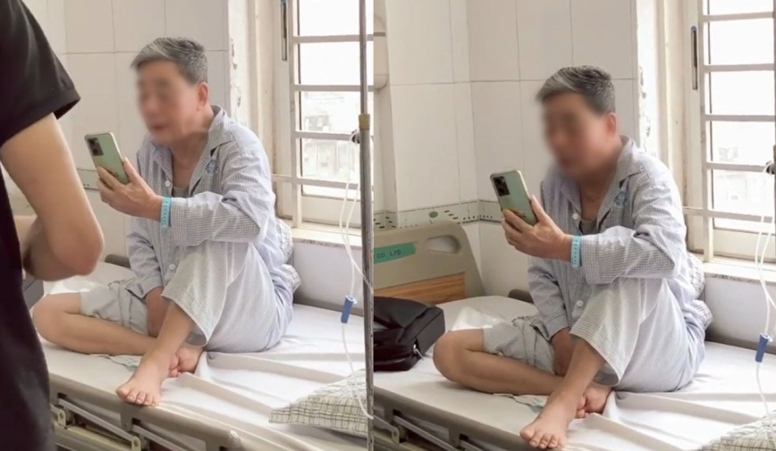 Cụ ông nằm viện vẫn video call an ủi 'nóc nhà': 'Cố lên em, thương em lắm đấy nhé' khiến netizen ngưỡng mộ