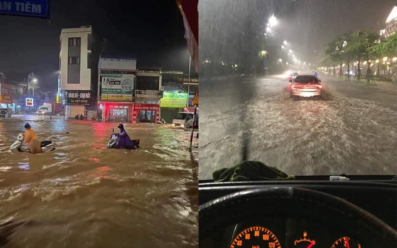 “Sốc” trước cảnh Hạ Long ngập úng thành sông, dân mạng ngao ngán: Có khác gì giải bơi lội đâu!