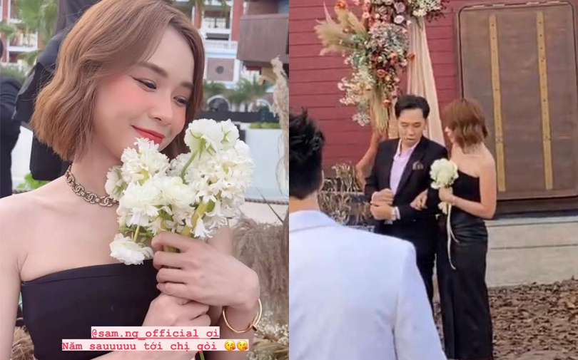Không chỉ Sam, lộ diện thêm 1 nam diễn viên cũng bắt được hoa cưới của cô dâu Diệu Nhi