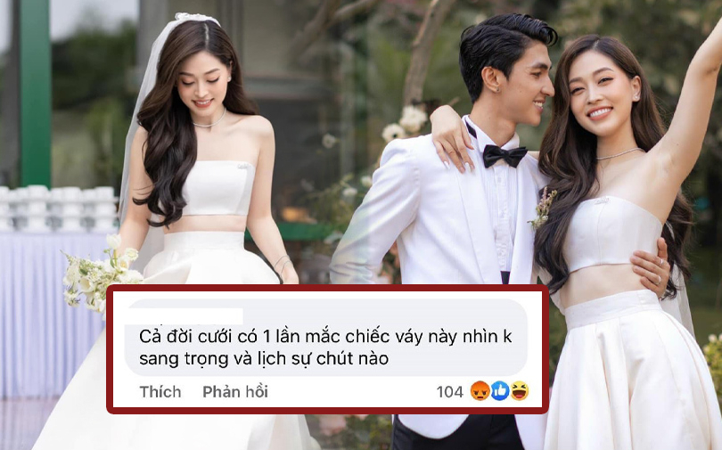 Á hậu Phương Nga 'phá cách' với váy cưới crop-top khiến dân mạng tranh cãi: Cá tính hay thiếu sang trọng?