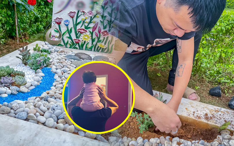 Người bố trang trí mộ cho con gái sau 3 năm con mất: 'Không phải họa sĩ nhưng bố sẽ làm tất cả vì con'