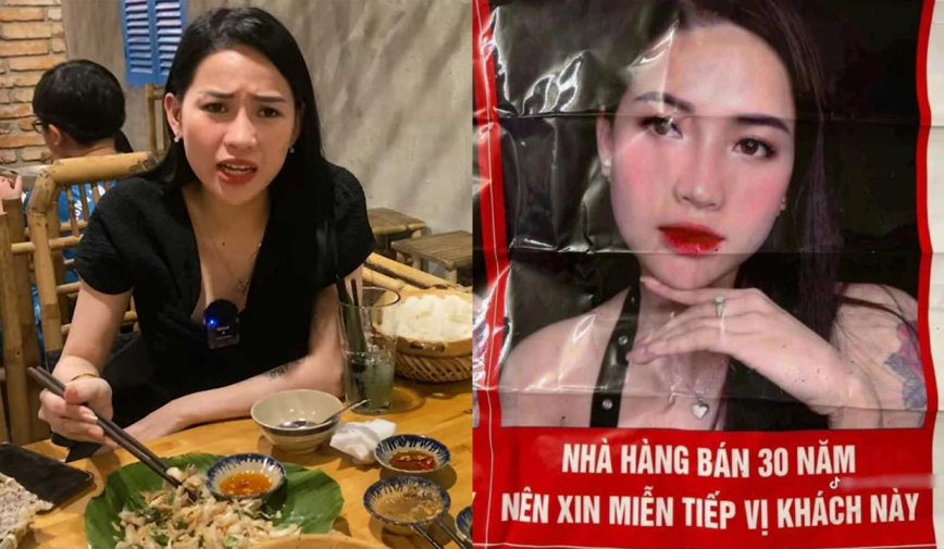 Rộ tin 'chiến thần' Hà Linh bị loạt quán ăn 'cấm cửa' review, còn dán luôn ảnh miễn tiếp khách?