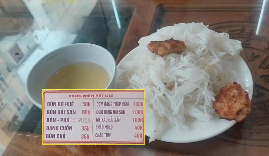 Xử phạt quán bán suất bún chả 35 ngàn đồng chỉ có 2 miếng chả