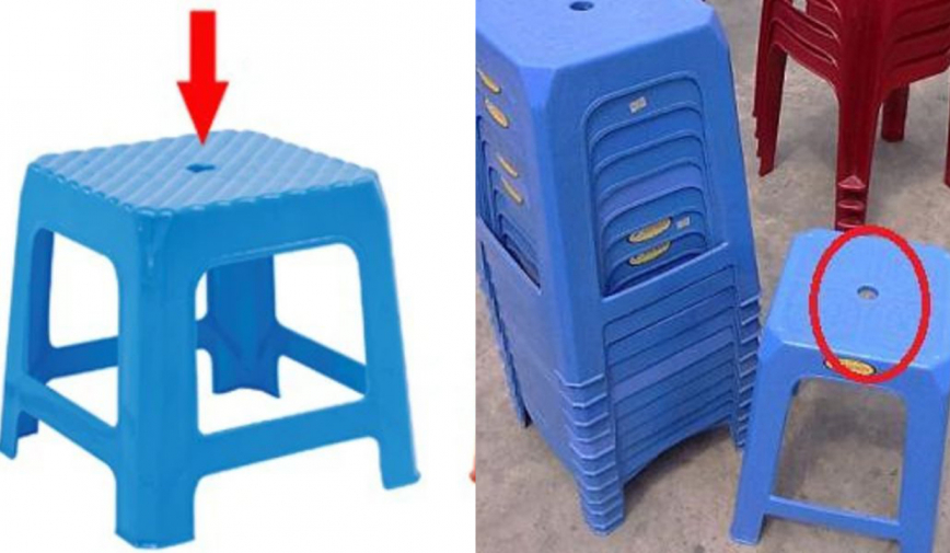 Ghế nhựa có một lỗ tròn nhỏ, nhiều người tiếc nuối nếu biết sớm hơn sẽ sướng như tiên