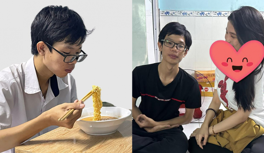 Nam sinh nghèo ăn mì tôm cả năm muốn đỗ đại học gần nhà trọ mẹ, được giúp 100 triệu đồng