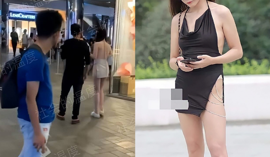 Sự thật chiếc váy xẻ cao đến eo của cô gái đi cùng bạn trai ở TTTM có gì khiến ai cũng ngoái nhìn?