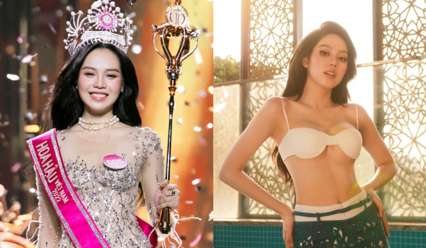 HHVN đăng quang 3 tháng đã diện áo cắt xẻ khoe trọn body, bị CĐM nghi đã 'độ loa'?