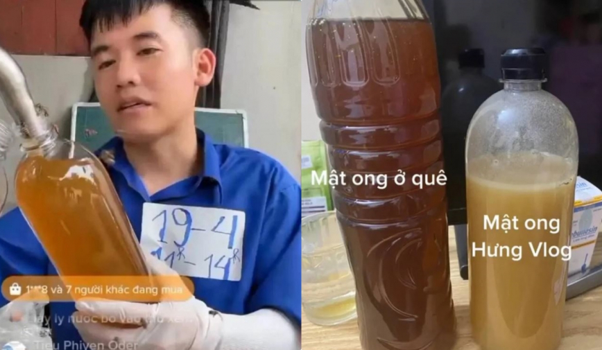 Mật ong hoa vải của con trai bà Tân vlog bán bị tố có màu sắc lạ, sủi bọt bất thường