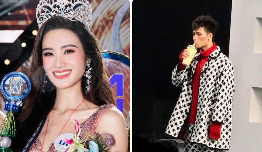 Vừa 'kèn cựa' Ý Nhi, nay kình ngư Kim Sơn đã vượt mặt hoa hậu lấn sân showbiz, vừa catwalk vừa hút trà sữa